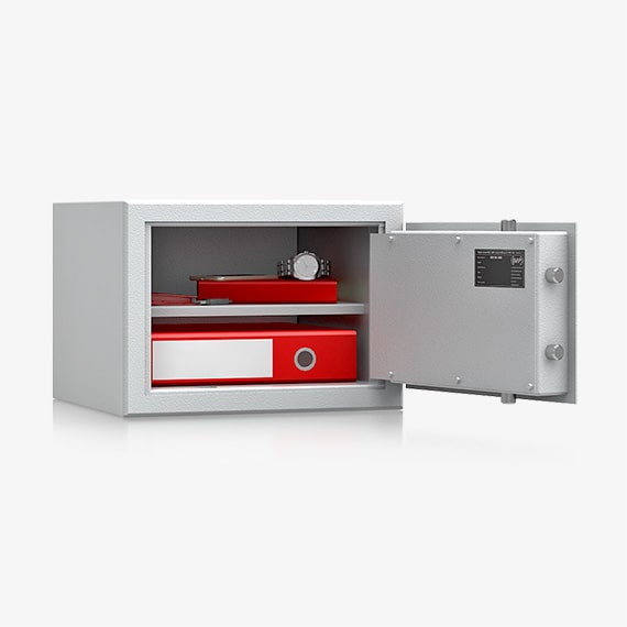 Sejf domowy SD 120-01 z zamkiem kluczowym, w kolorze RAL 7035