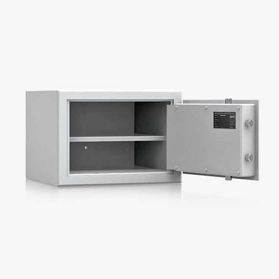 Sejf domowy SD 120-01 z zamkiem kluczowym, w kolorze RAL 7035