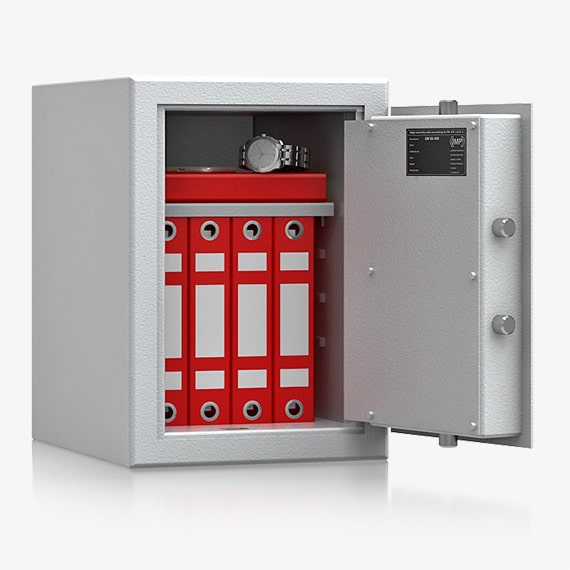 Sejf domowy SD 120-02 z zamkiem kluczowym, w kolorze RAL 7035