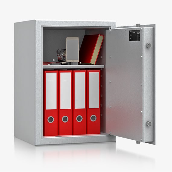 Sejf domowy SD 120-03 z zamkiem kluczowym, w kolorze RAL 7035