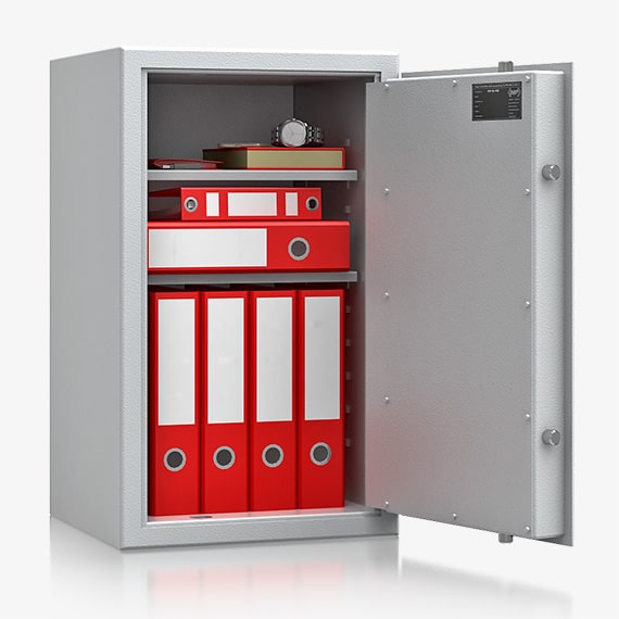 Sejf domowy SD 120-04  z zamkiem kluczowym, w kolorze RAL 7035