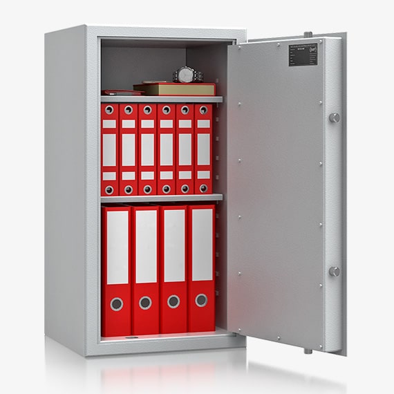 Sejf domowy SD 120-05 z zamkiem kluczowym, w kolorze RAL 7035